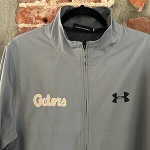 Florida Gators Under Armour Men's Full Zip Gray Jacket L 22x29